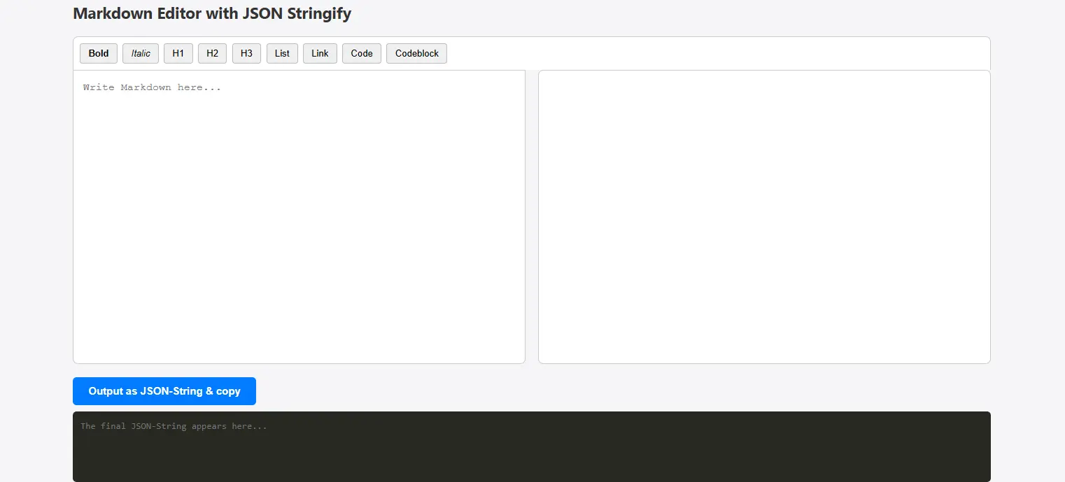 Markdown to JSON Editor